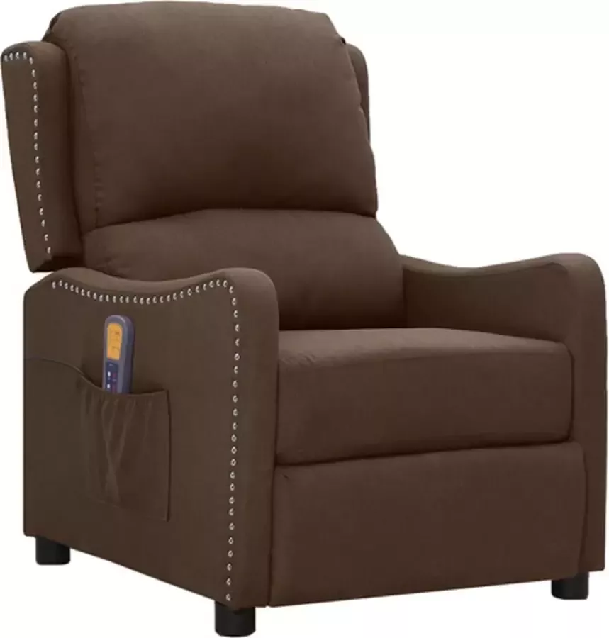 VidaXL Massagestoel verstelbaar stof bruin - Foto 3