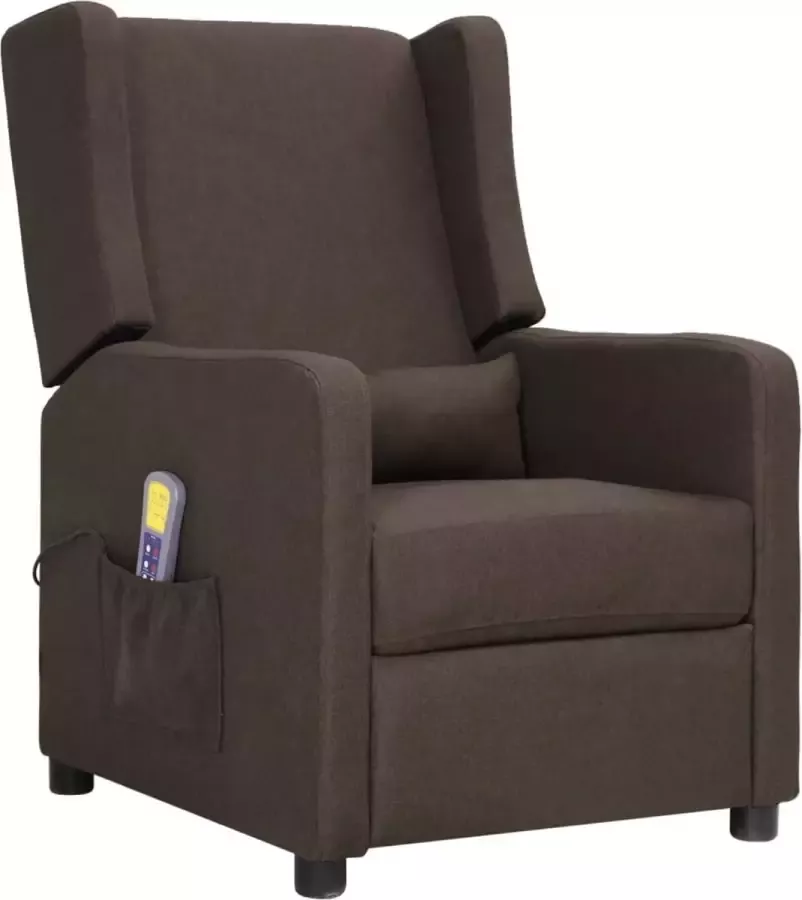 VidaXL Massagestoel verstelbaar stof bruin - Foto 2