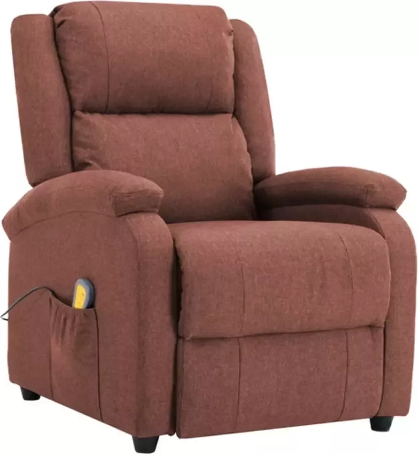 VidaXL Massagestoel verstelbaar stof bruin - Foto 2