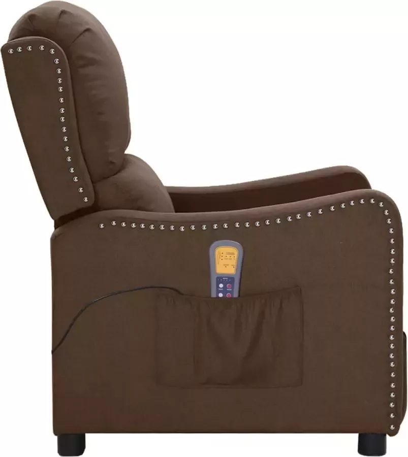 VidaXL Massagestoel verstelbaar stof bruin - Foto 2