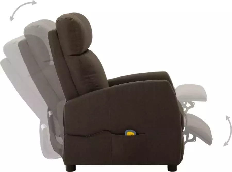 VidaXL Massagestoel verstelbaar stof bruin - Foto 4
