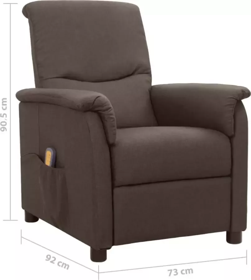 VidaXL Massagestoel verstelbaar stof bruin