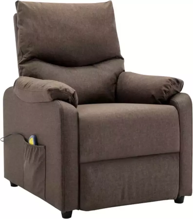 VidaXL Massagestoel verstelbaar stof bruin - Foto 2