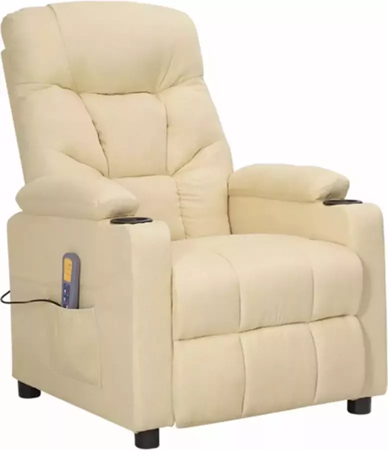 VidaXL Massagestoel Crème Comfort & Luxe Massagestoel Relaxstoel Lounge Stoel Ergonomische Stoel Comfortabele Stoel - Foto 3