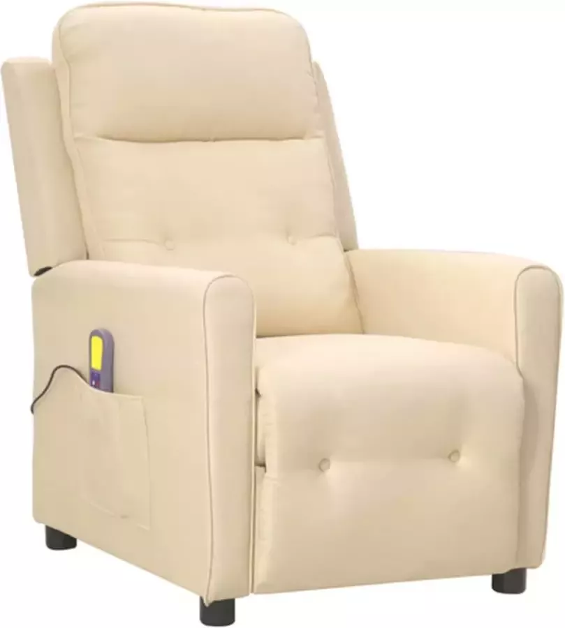 VidaXL Massagestoel verstelbaar stof crèmekleurig - Foto 3