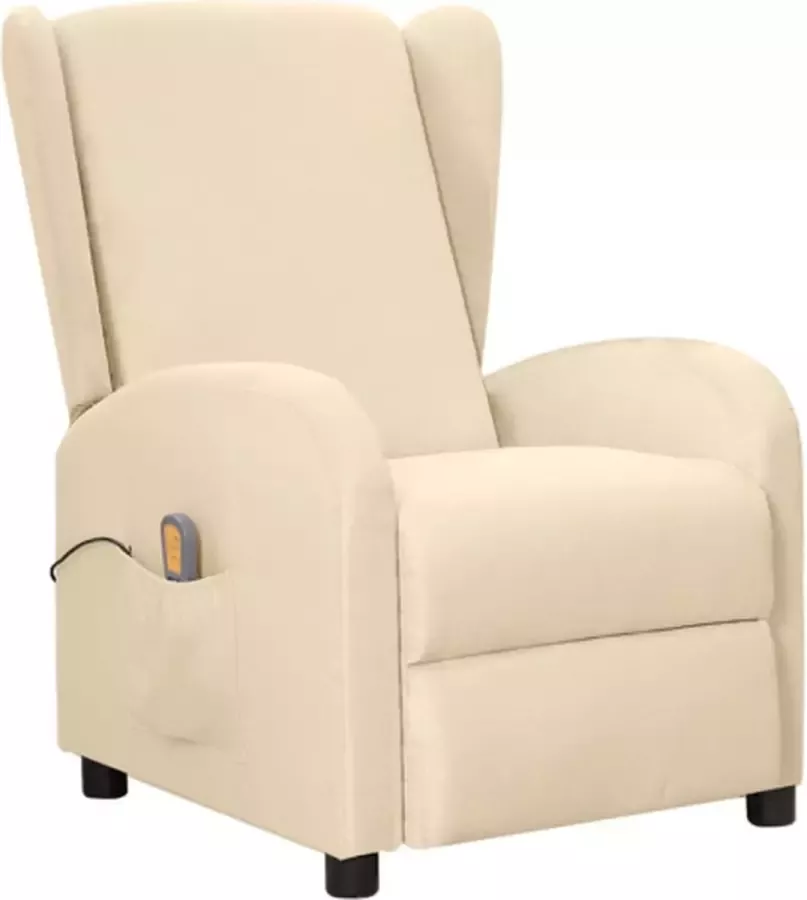 VidaXL Massagestoel verstelbaar stof crèmekleurig - Foto 2