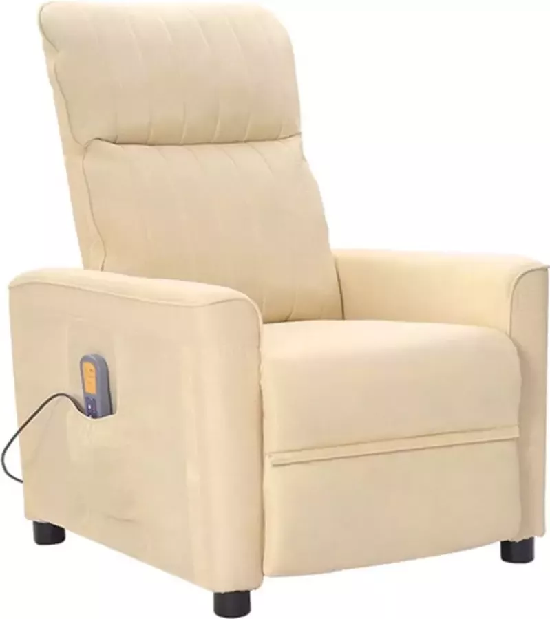 VidaXL Massagestoel verstelbaar stof crèmekleurig - Foto 3