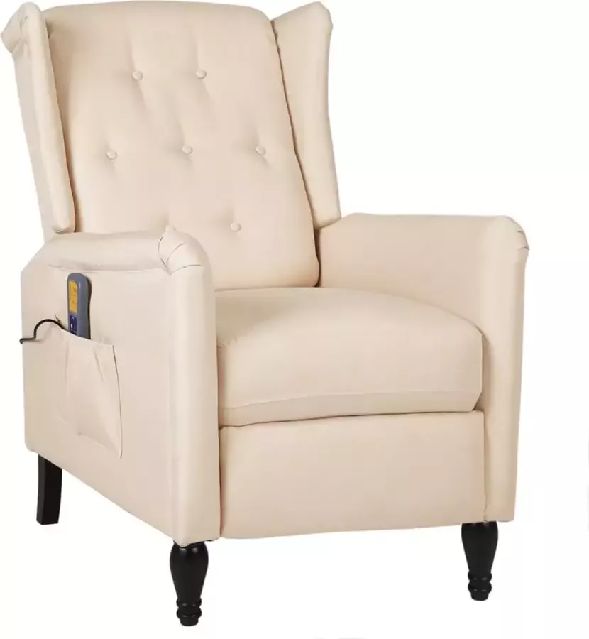 VidaXL -Massagestoel-verstelbaar-stof-crèmekleurig