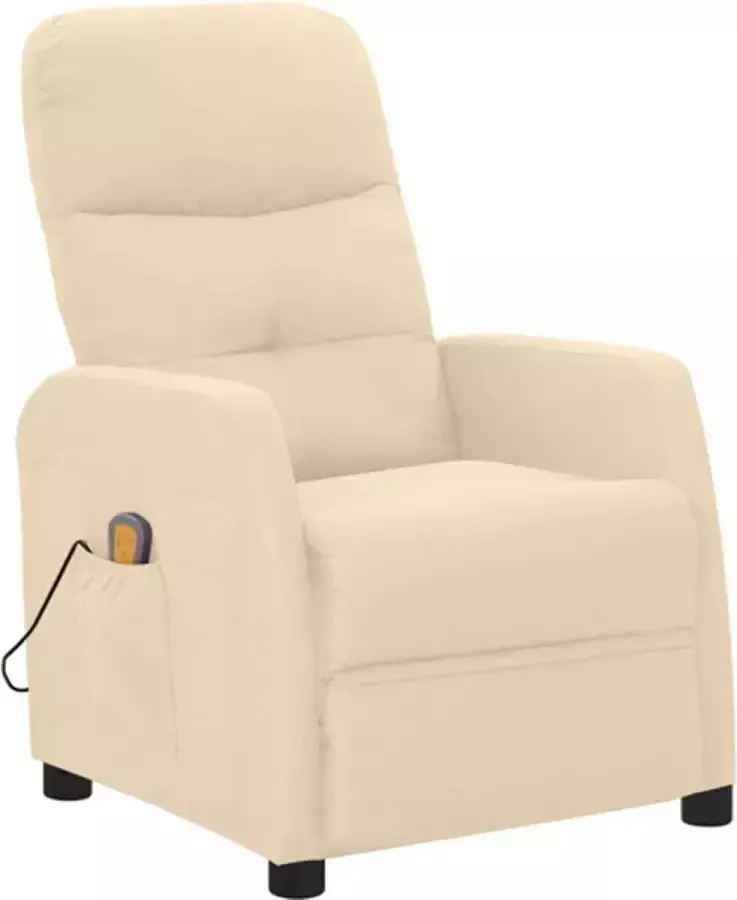 VidaXL Massagestoel verstelbaar stof crèmekleurig - Foto 4