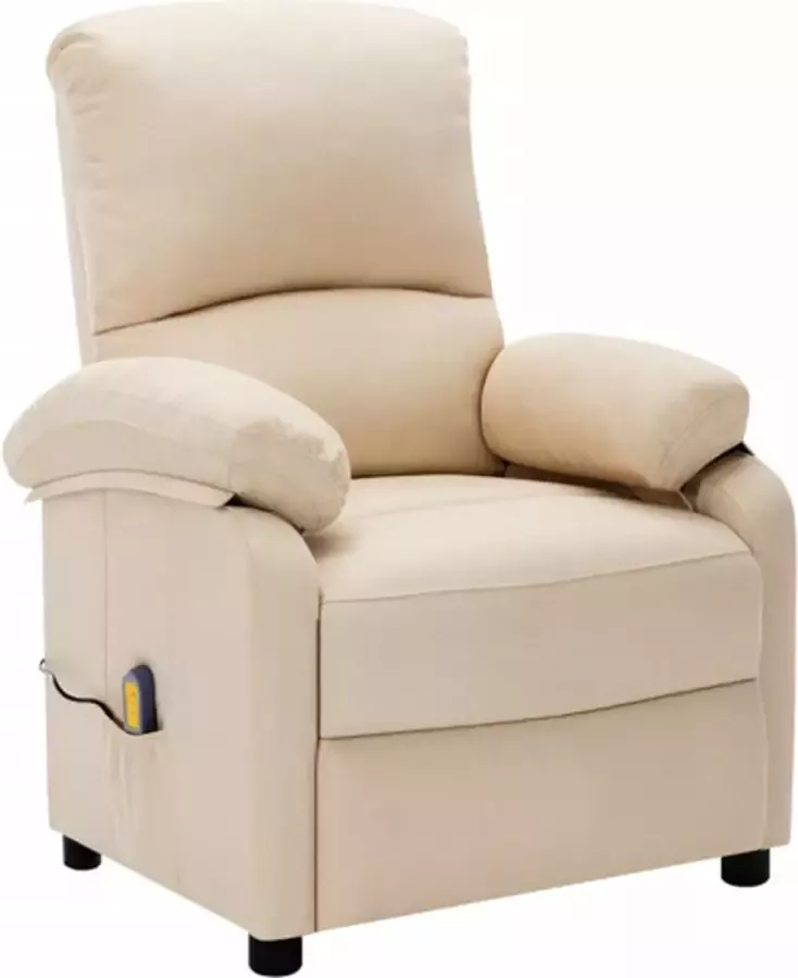 VidaXL Massagestoel verstelbaar stof crèmekleurig - Foto 3