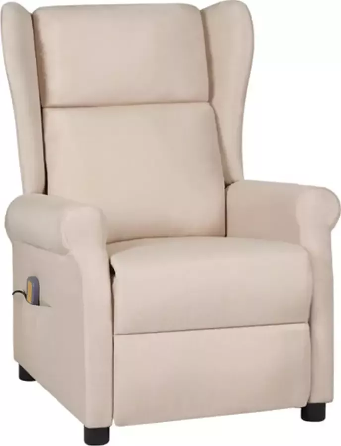 VidaXL Massagestoel verstelbaar stof crèmekleurig