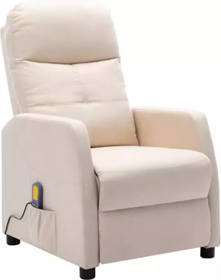 VidaXL Massagestoel verstelbaar stof crèmekleurig - Foto 3