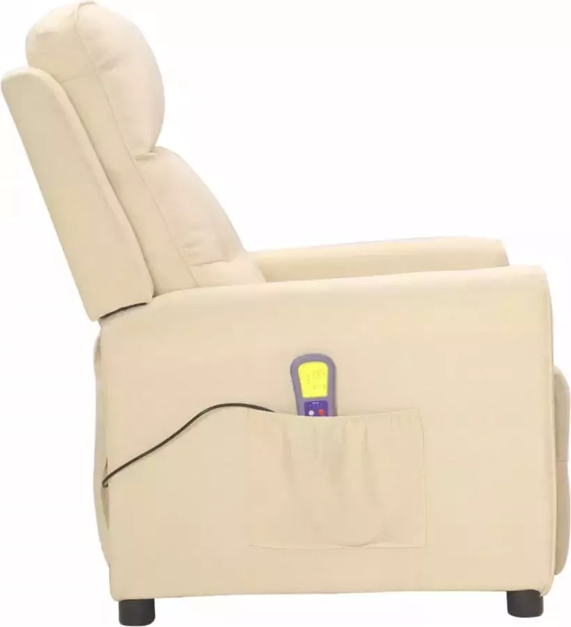 VidaXL Massagestoel verstelbaar stof crèmekleurig