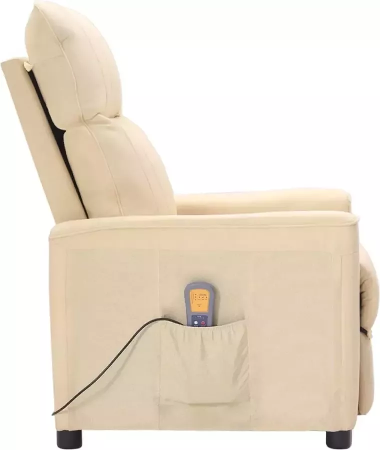 VidaXL Massagestoel verstelbaar stof crèmekleurig - Foto 2