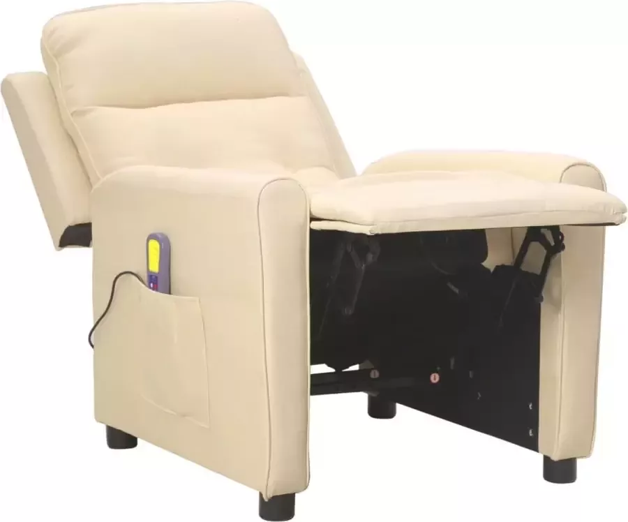 VidaXL Massagestoel verstelbaar stof crèmekleurig - Foto 2