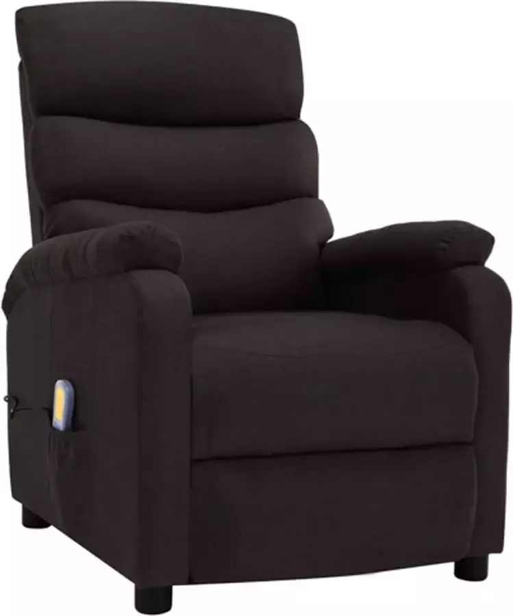 VidaXL Massagestoel verstelbaar stof donkerbruin - Foto 3