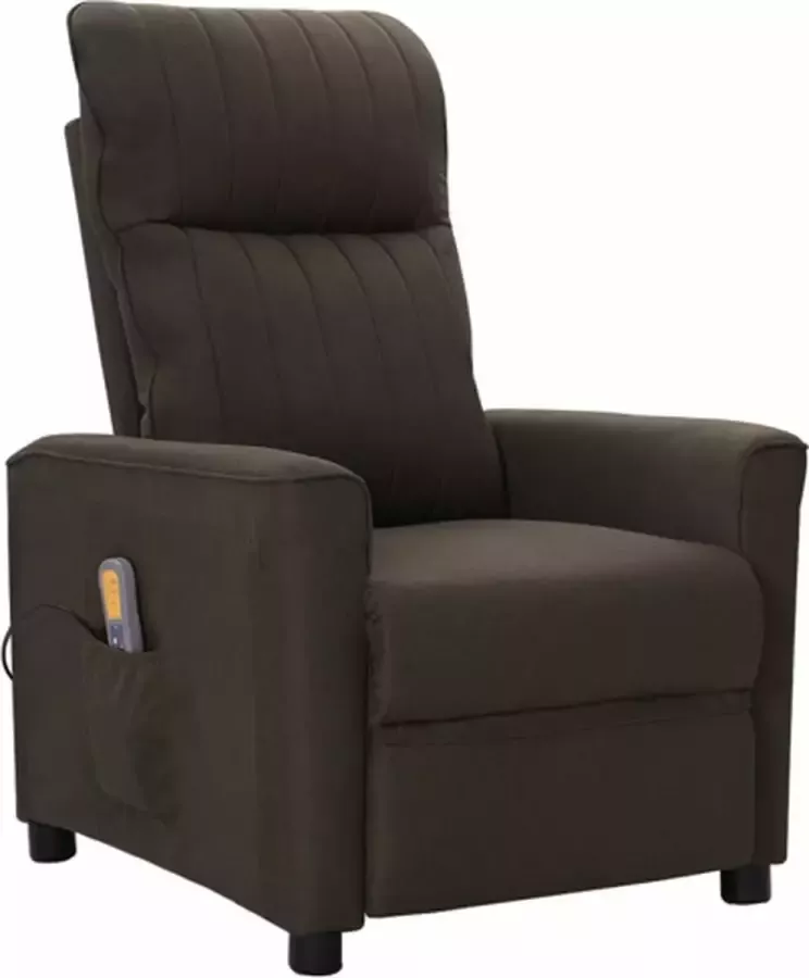 VidaXL Massagestoel verstelbaar stof donkerbruin - Foto 2