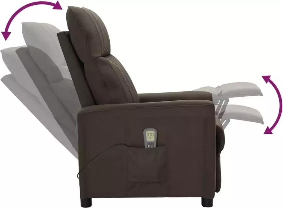 VidaXL Massagestoel verstelbaar stof donkerbruin