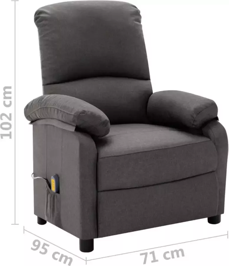 VidaXL Massagestoel verstelbaar stof donkergrijs - Foto 3