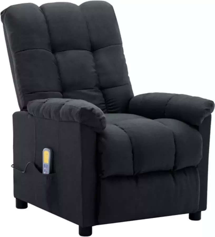 VidaXL Massagestoel verstelbaar stof donkergrijs - Foto 4