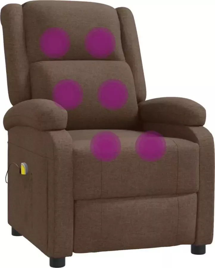 VidaXL Massagestoel verstelbaar stof lichtgeel - Foto 3