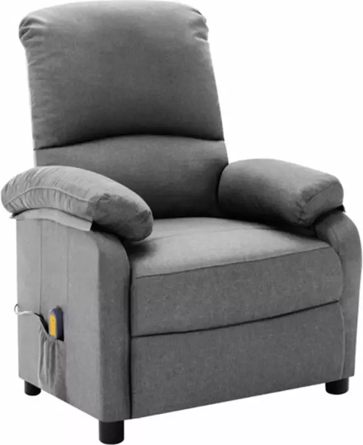 VidaXL Massagestoel verstelbaar stof lichtgrijs - Foto 5