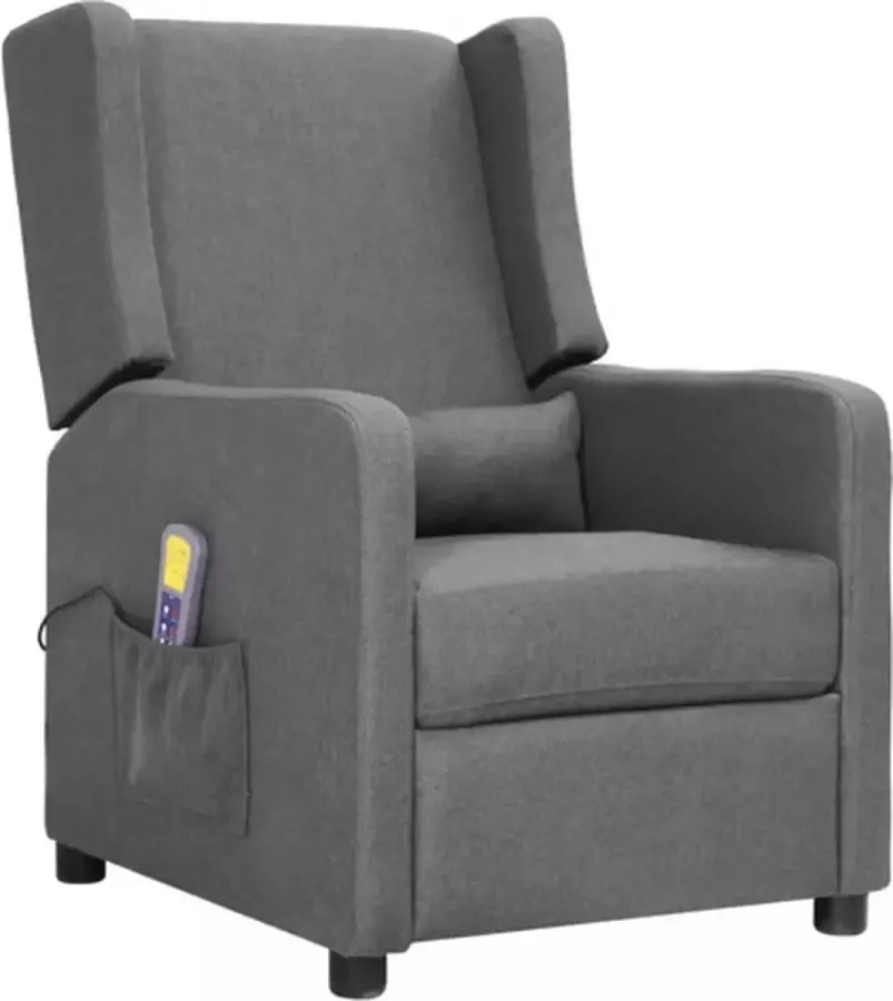 VidaXL Massagestoel verstelbaar stof lichtgrijs