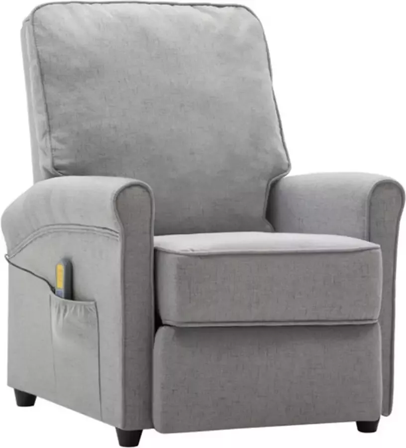 VidaXL Massagestoel verstelbaar stof lichtgrijs