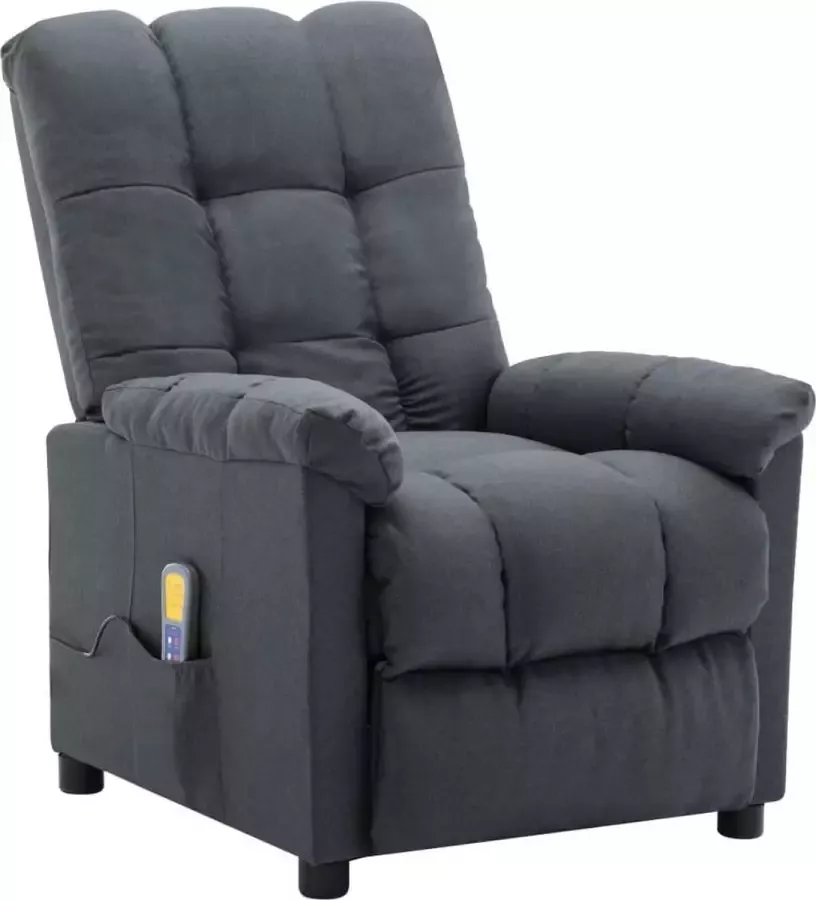 VidaXL Massagestoel verstelbaar stof lichtgrijs - Foto 3