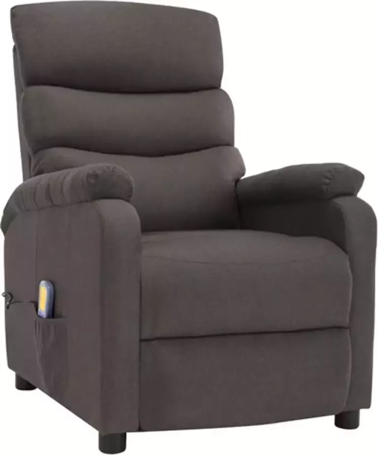 VidaXL Massagestoel verstelbaar stof taupe - Foto 3