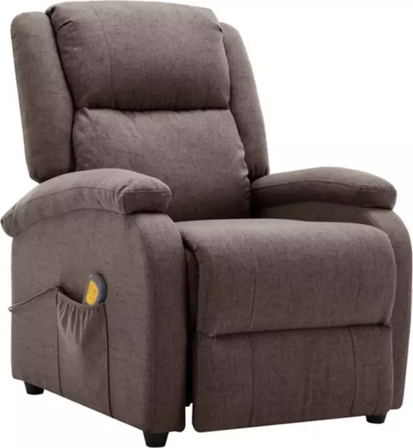 VidaXL Massagestoel verstelbaar stof taupe - Foto 3