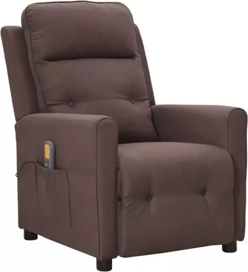 VidaXL Massagestoel verstelbaar stof taupe - Foto 1