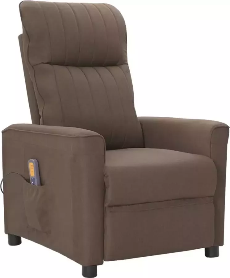 VidaXL Massagestoel verstelbaar stof taupe - Foto 2