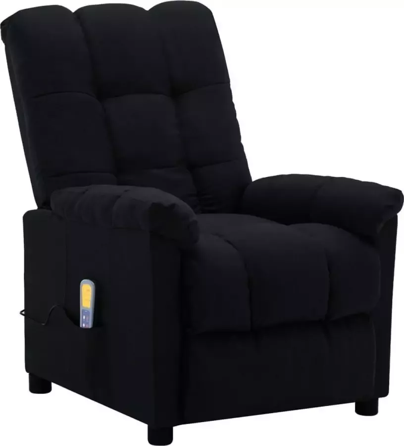 VidaXL Massagestoel verstelbaar stof zwart - Foto 4