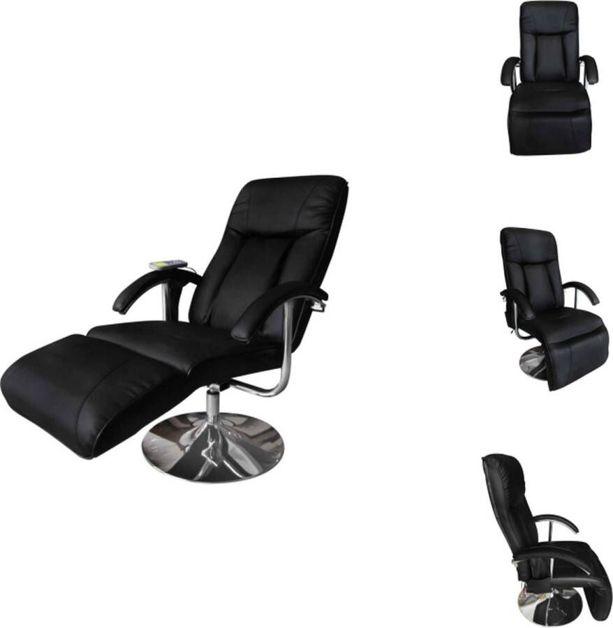 VidaXL Massagestoel Zwart kunstleer 137 x 68 x 104 (L x B x H) Verstelbaar Met verwarming Afstandsbediening inclusief 110 kg draagvermogen Fauteuil - Foto 2