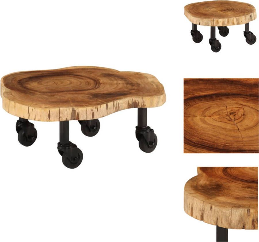 VidaXL Massief Acaciahout Salontafel 60 x 55 x 25 cm Bruin Tafel