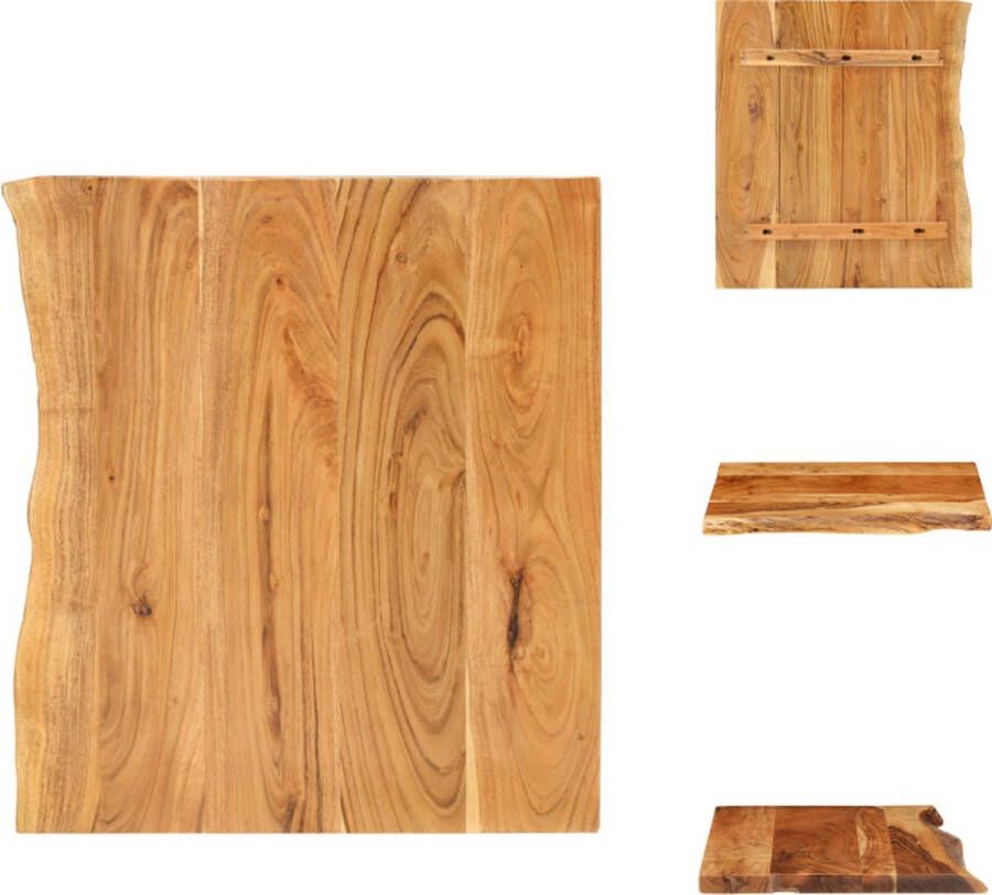 VidaXL Wastafelblad Wastafelbladen Houten Wastafelblad Houten Wastafelbladen Wastafelblad 80x52x3 8 cm massief acaciahout - Foto 2