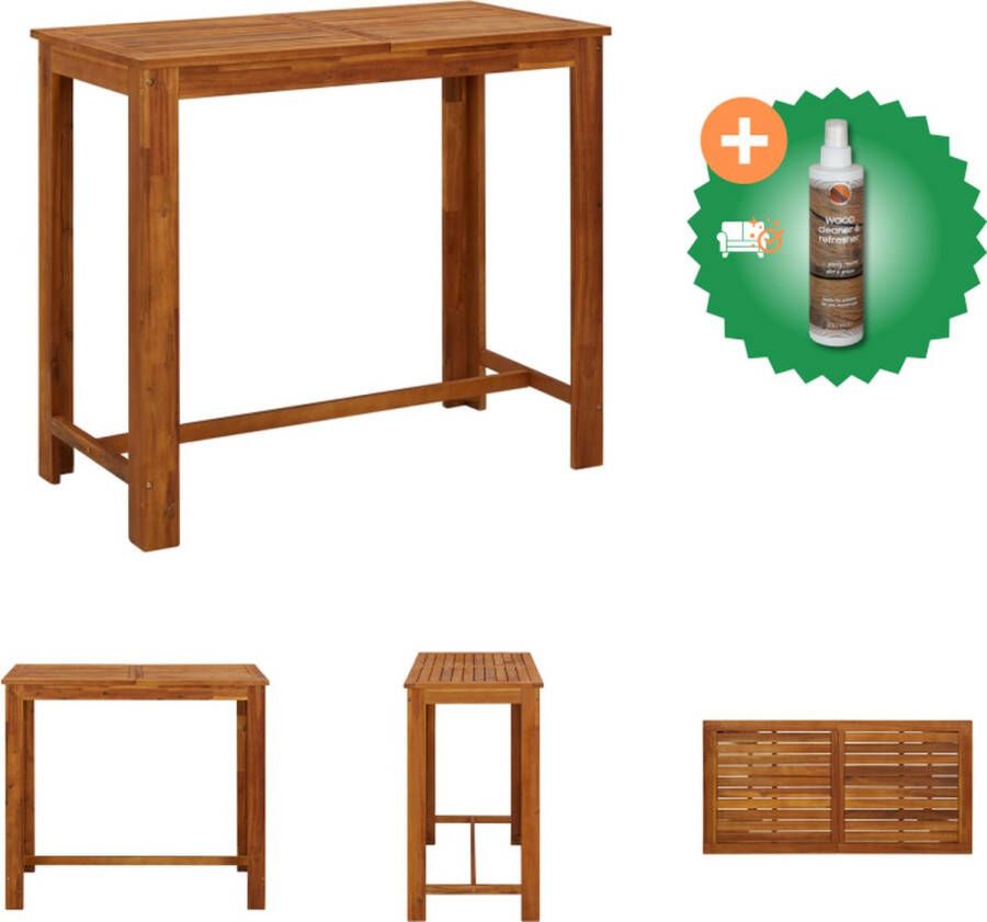 VidaXL Massief acaciahouten bartafel 120 x 60 x 105 cm tijdloos design Tafel Inclusief Houtreiniger en verfrisser