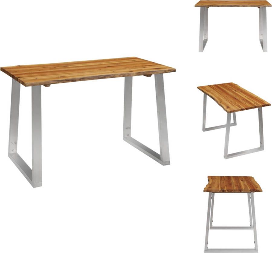 VidaXL Massief Acaciahouten Eetkamertafel 120 x 65 x 75 cm Industriële stijl Tafel