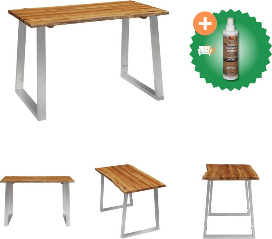 VidaXL Massief Acaciahouten Eetkamertafel 120 x 65 x 75 cm Industriële stijl Tafel Inclusief Houtreiniger en verfrisser