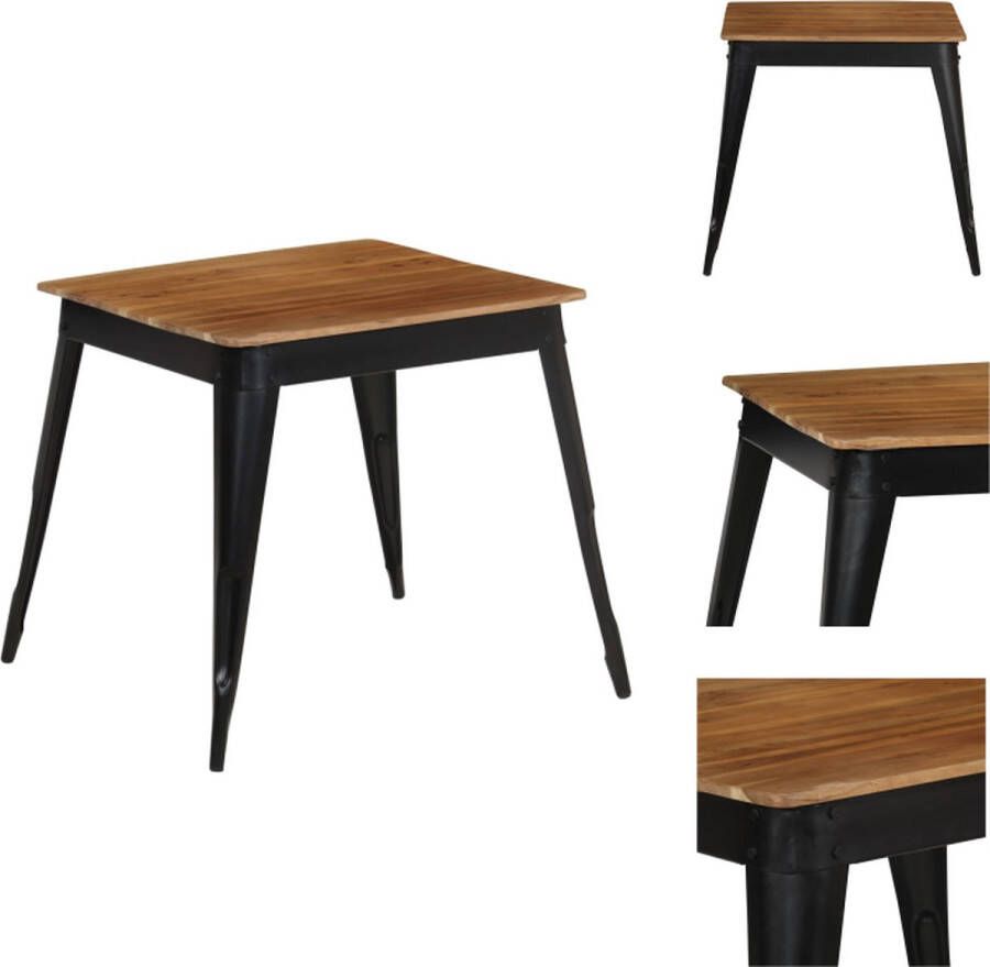 VidaXL Eetkamer Tafel Eetkamer Tafels Eettafel Eettafels Eettafel 75x75x76 cm massief acaciahout en staal
