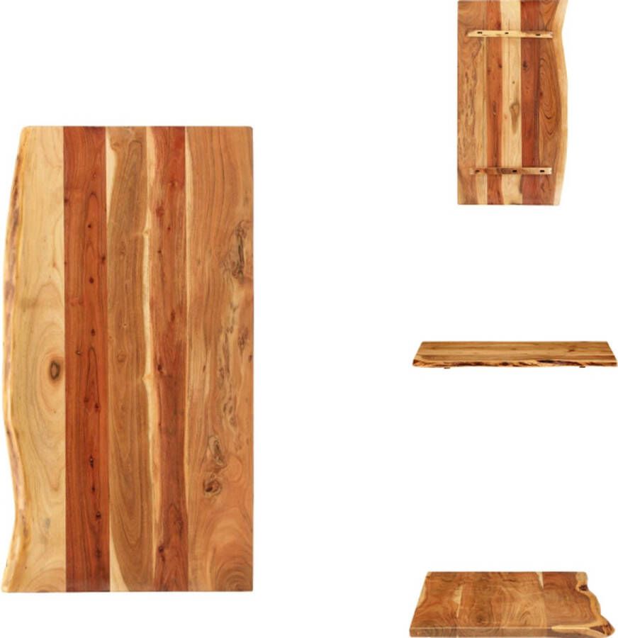 VidaXL Wastafelblad Wastafelbladen Houten Wastafelblad Houten Wastafelbladen Wastafelblad 100x52x2 5 cm massief acaciahout - Foto 2