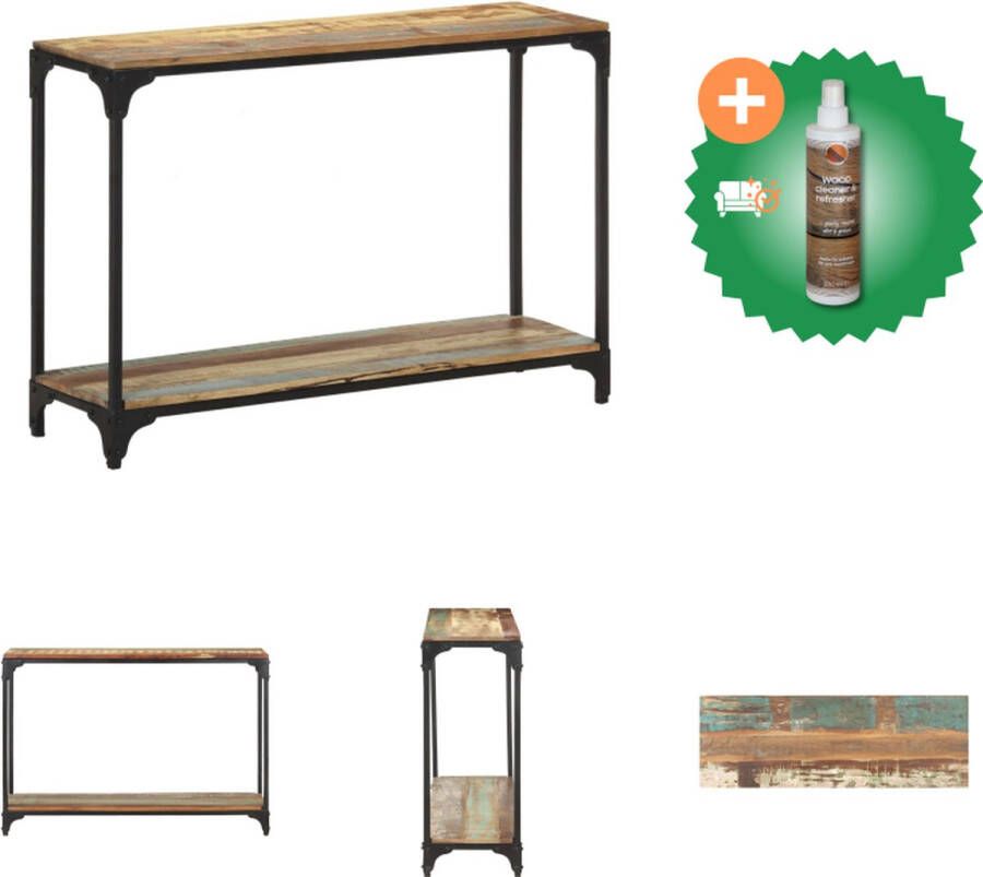VidaXL Massief Gerecycled Houten Consoletafel 110x30x75 cm Handgemaakt en Uniek Tafel Inclusief Houtreiniger en verfrisser