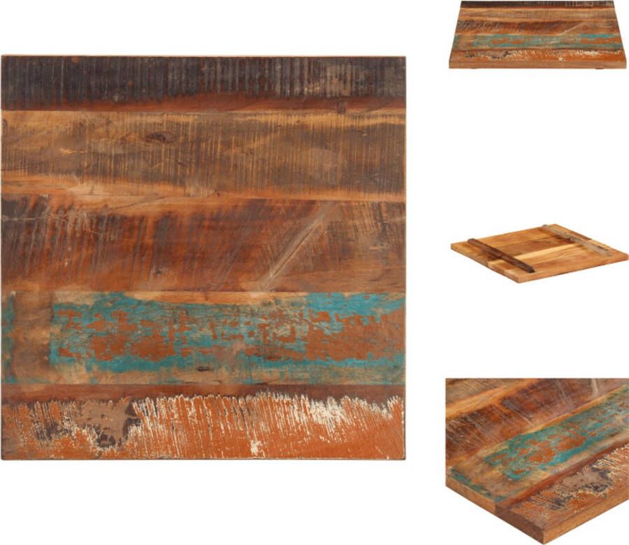VidaXL Tafelblad Tafelbladen Vervangende Tafelblad Vervangende Tafelbladen Tafelblad vierkant 25-27 mm 60x60 cm massief gerecycled hout - Foto 2