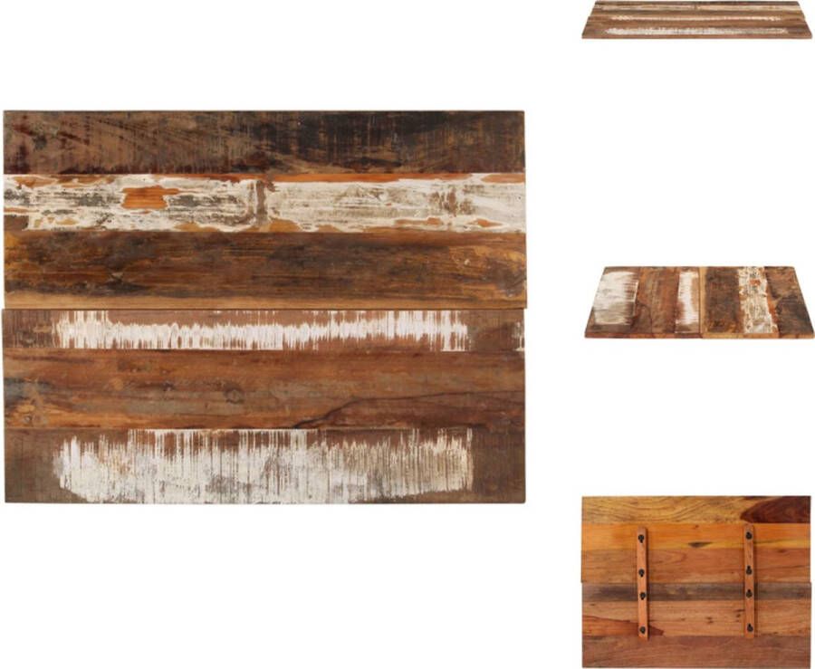 VidaXL Tafelblad Tafelbladen Vervangende Tafelblad Vervangende Tafelbladen Tafelblad rechthoekig 15-16 mm 60x80 cm massief gerecycled hout