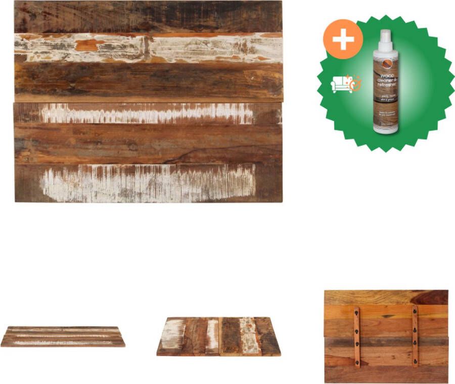 VidaXL Tafelblad rechthoekig 15-16 mm 60x80 cm massief gerecycled hout Tafelonderdeel Inclusief Houtreiniger en verfrisser