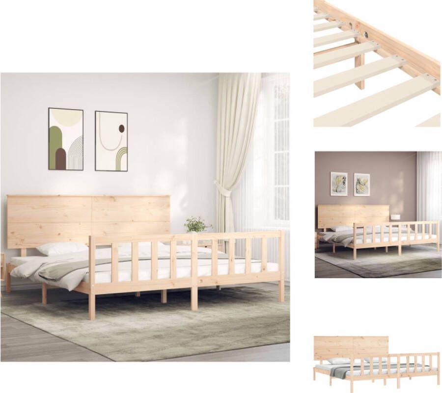 VidaXL Bedframe Bedframes Bed Tweepersoonsbed Bedframe zonder matras massief grenenhout 200x200 cm - Foto 2