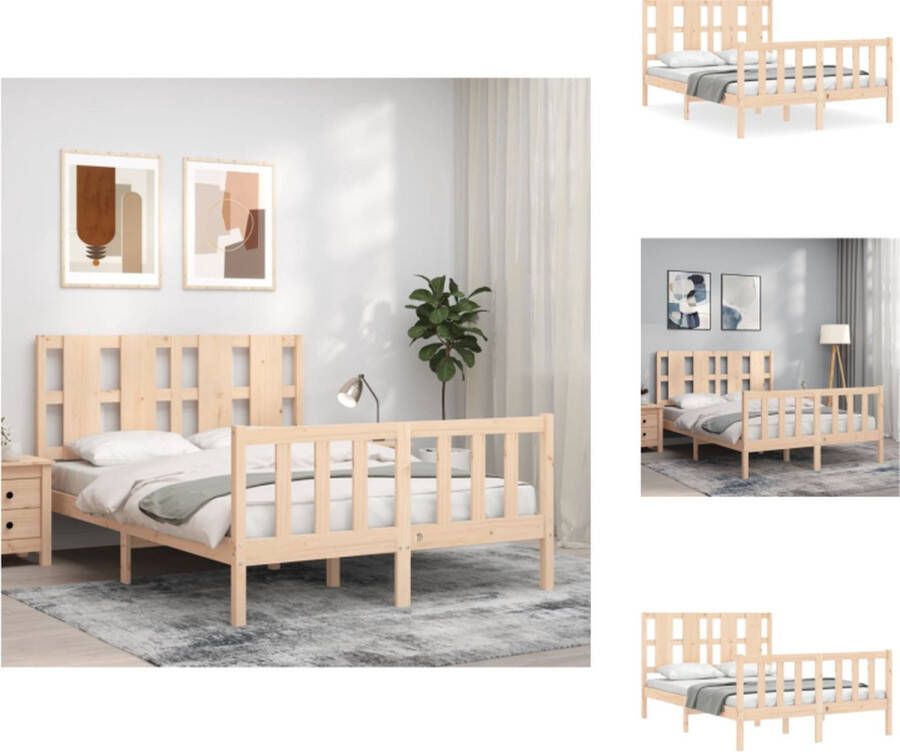 VidaXL Massief grenen Bedframe Functioneel Bed Afmeting- 205.5x125.5x100cm (LxBxH) Ken- Multiplex lattenbodem Bed