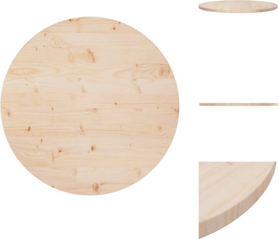 VidaXL Tafelblad Tafelbladen Houten Tafelblad Rond Tafelblad Ø80x2 5 cm massief grenenhout