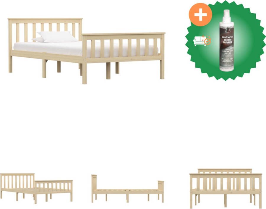 VidaXL Massief Grenenhouten Bed 120 x 200 cm Eigentijds Ontwerp Bed Inclusief Reiniger
